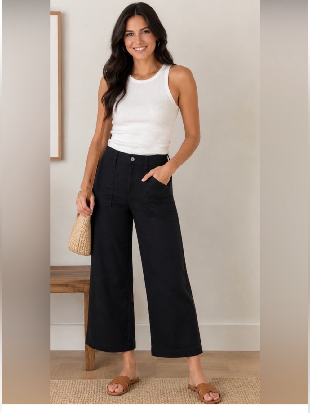 EVEREVE Wide-Leg Crop Pants